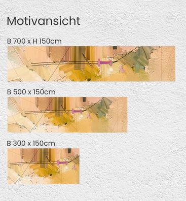 Zaunbanner Abstrakte Malerei mit beigen Pinselstrichen Sichtschutz Garten Zaun