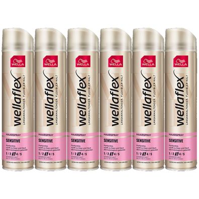 Wellaflex Haarspray parfümfreier starker Halt 250ml 6er Pack