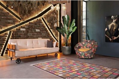 Dreisitzer Gründerzeit Sofa Couch Loft Design Sitzpolster Beige Stoff Textil