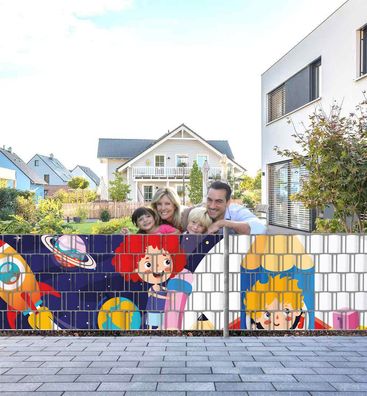 Zaunsichtschutz Spielspaß im Weltall mit Kindern