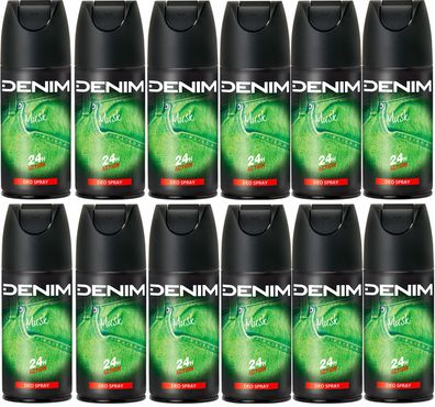 Denim Musk Deodorant Spray 24h Action 12 x 150ml Deo