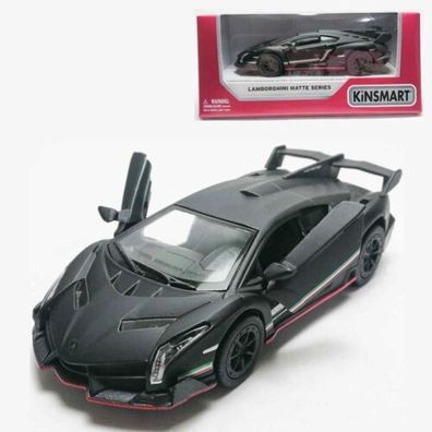 Lamborghini Veneno Maßstab 1:36 Kinsmart Metall-Kunststoff Schwarz