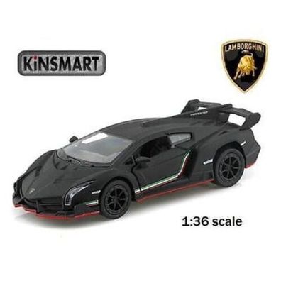 Lamborghini Veneno Maßstab 1:36 Kinsmart Metall-Kunststoff Schwarz