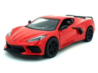 Chevrolet Corvette 2021 Maßstab 1:36 Metall-Kunststoff Kinsmart Rot