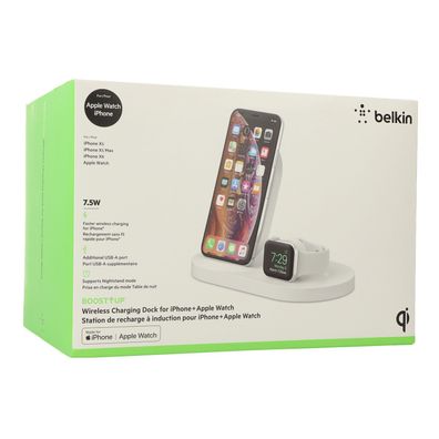 Belkin Boost Up Wire Dock iPhone Watch drahtlose Ladestation Docking weiß - sehr gut