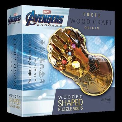 Puzzle Trefl 500 + 5 Teile Holzpuzzle Marvel Avengers Thanos Infinity Handschuh