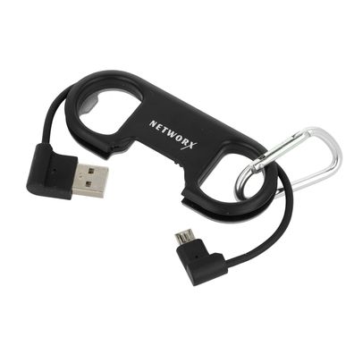 Networx Flaschenöffner mit USB-auf-Micro-USB-Kabel - schwarz