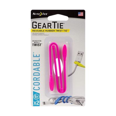 Nite Ize Gear Tie Spannriemen Kabelbinder Größe 6 2er Pack pink - neu