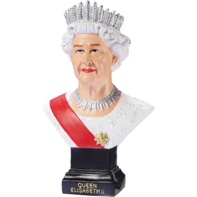 Bunte Deko Figur Büste englische Queen Elisabeth II.