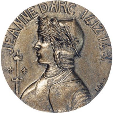 Münze Portrait Johanna von Orleans als kleines Magnet in Münzform