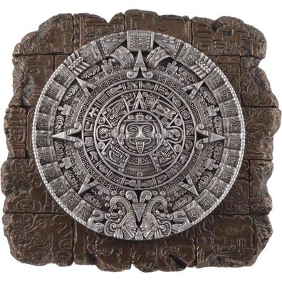 Wandrelief Aztekenkalender Sonnenkalender, bronze/ coloriert