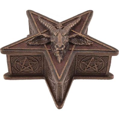 Pentagramm Box Baphomet "Siegel des Baphomet" bronze/ coloriert