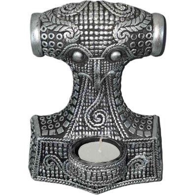 Teelichthalter Thor's Hammer für die Wand, silberfarben Vogler Design