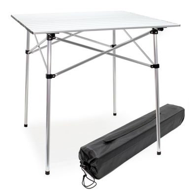 Wiltec Camping Rolltisch 70x69cm Campingtisch faltbar Outdoor Tisch klappbar Alu