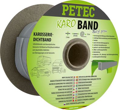 Karo-Band, Karosseriedichtband Butyl, flach, grau