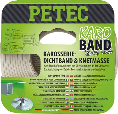 Karo-Band, Karosseriedichtband Butyl, flach weiß