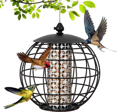 Vogelfutterhaus zum Aufhängen, Futterhäuschen für Wildvögel, Vogelfutterstation