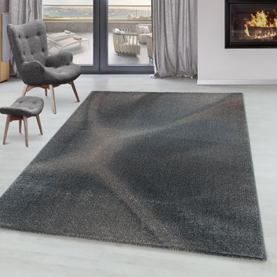 Wohnzimmerteppich Kurzflor Design Teppich Plastische Schatten Muster Braun