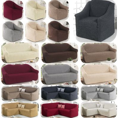 1-2-3-4-Sitzer Sofabezug Sofahusse Stretch Überwurf Ecksofa L-Form Sesselbezug K