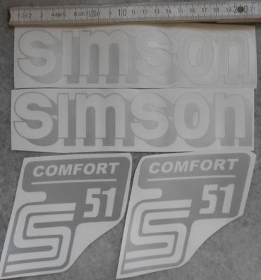 S51 Comfort, Silber transparent, Aufklrbersatz, DDR, Oldtimer, Ostalgie, Simson
