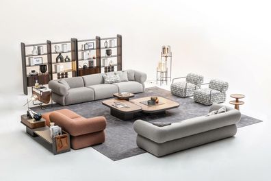 Große Sofagarnitur Wohnzimmer Couch Fünfsitzer Wohnlandschaft Sessel 5tlg