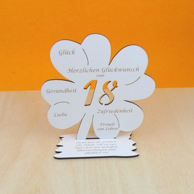 18. Geburtstag Kleeblatt Vintage Weiß Geld und Gutschein Geschenk Volljährig 06