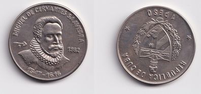 1 Peso Nickel Münze Kuba Miguel de Cervantes Saavedra 1982 (156970)