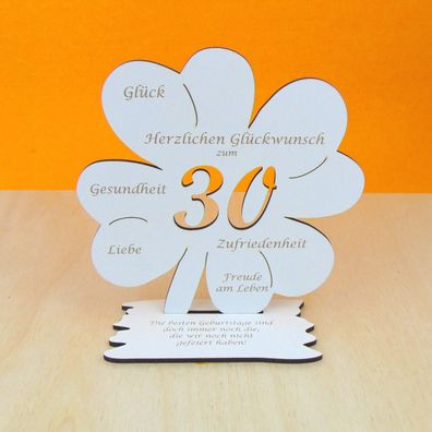 30. Geburtstag Kleeblatt 16cm Geschenk für Gutschein oder Geld 03