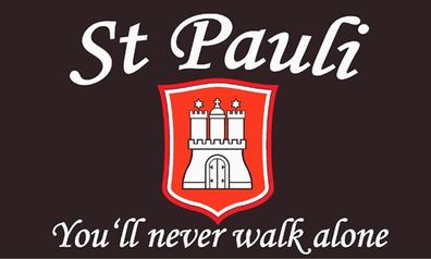 Fahne Flagge St Pauli You never walk alone 90x150 Hissflagge