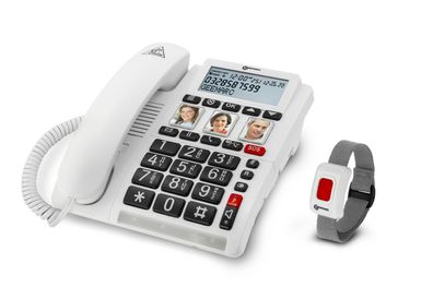 Geemarc CL 610 verstärktes Notruftelefon mit Notrufarmband