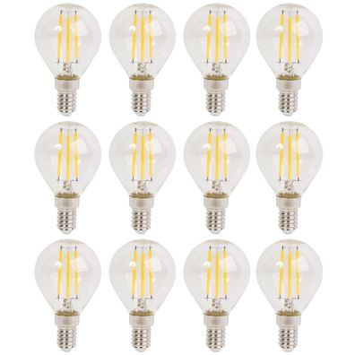 12 LED-Lampe Filament E14 Kugel 4W 40W Birne Leuchtmittel Tropfen Glühbirne Ball
