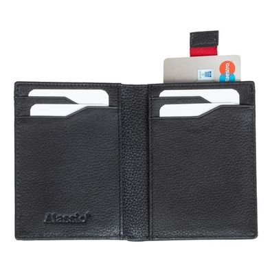 Alassio Kreditkartenbörse mit Münzfach RFID Datenschutzfolie Leder schwarz 42191