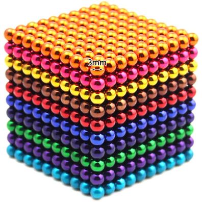 1000Pcs 3mm Magnetic Ball Set f¨¹r Stressabbau Mix 10-Farben