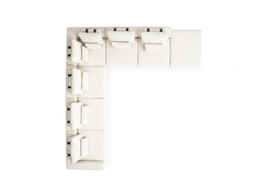 Weiße Wohnlandschaft Wohnzimmer L-Form Sofa Polster Designer Möbel Stil