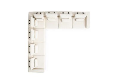 Weiße Sitzgarnitur Eckcouch Textil Sofas Wohnzimmer Eckgarnitur Modern