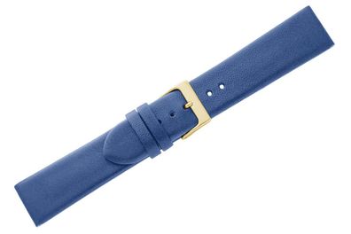 Herzog Italo-Design Uhrenarmband blau > Leder Dornschließe Verlauf