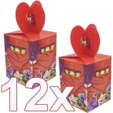 12 Geschenkboxen NINJA - Mitgebsel Kindergeburtstag Geburtstag Kinder Ninjago