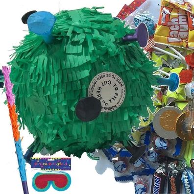 Pinata Monster + Maske + Stock + Füllung-Party Kindergeburtstag Geburtstag Corona