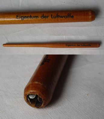 Holz Federhalter "Eigentum der Luftwaffe" Wehrmacht 2. Weltkrieg (164148)