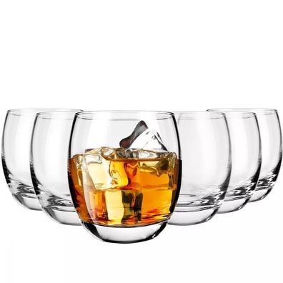 Krosno Elite Gläser für Whisky Brandy Getränke | Set 6 | 300 ml | Spülmaschine