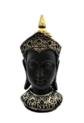 Buddha Kopf Spardose 33 cm Schwarz Gold