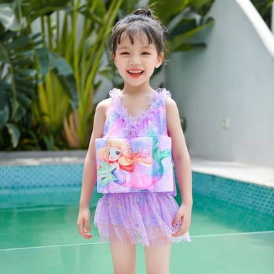 Elsa Mermaid Badeanzug One-piece Spitzen-Badekleid für schwimmen lernen Floatsuit