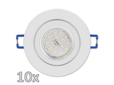 Einbauleuchten-Set McShine, 10xRahmen, 10xLED-Strahler, 5W, 500lm, weiß, IP44