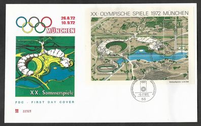 FDC BRD Olympische Spiele München 1972 Block 7 22323