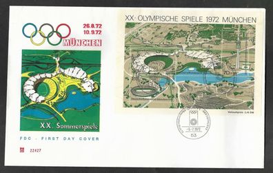 FDC BRD Olympische Spiele München 1972 Block 7 22427