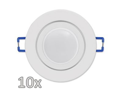 Einbauleuchten-Set McShine, 10xRahmen, 10xLED-Modul, 7W, 608lm, 230V, weiß, IP44