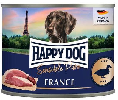 HAPPY DOG ¦ Sensible Pure France - Ente pur - 6 x 200g ? Nassfutter