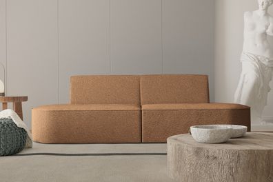 Sofa Couch Garnitur Modern Stil Zweisitzer BARRIS stoff Ascot viele Farben