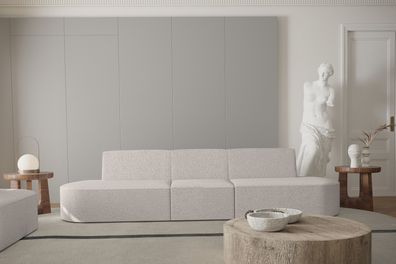 Sofa Couch Garnitur Modern Stil Dreisitzer BARRIS stoff Ascot viele Farben