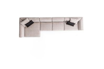Beiges L-förmiges Ecksofa Wohnzimmer Couch Textil Desginer Moderne Möbel